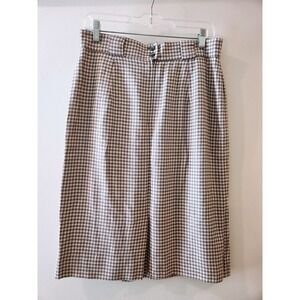 JONES NEW YORK Houndstooth Midi Skirt Women Size 12 Gray Pink Pleated Preppy